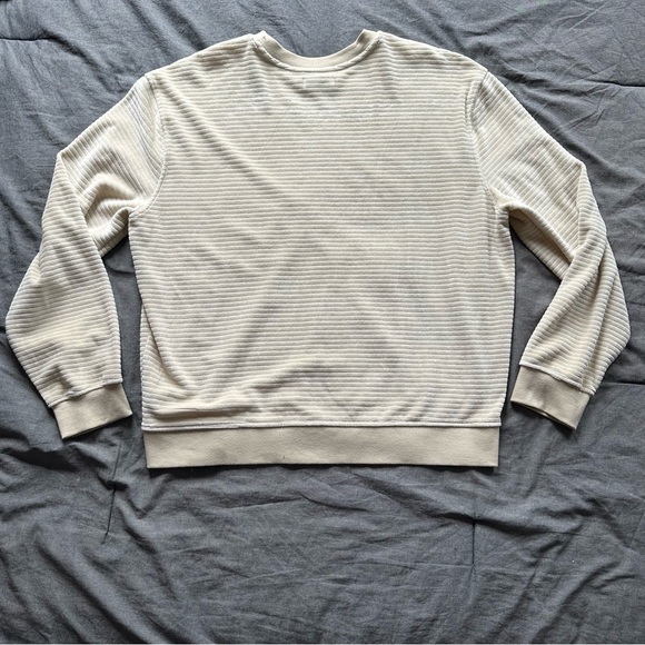 Topman Medium Beige Long Sleeve Velour Sweater - Picture 3 of 6